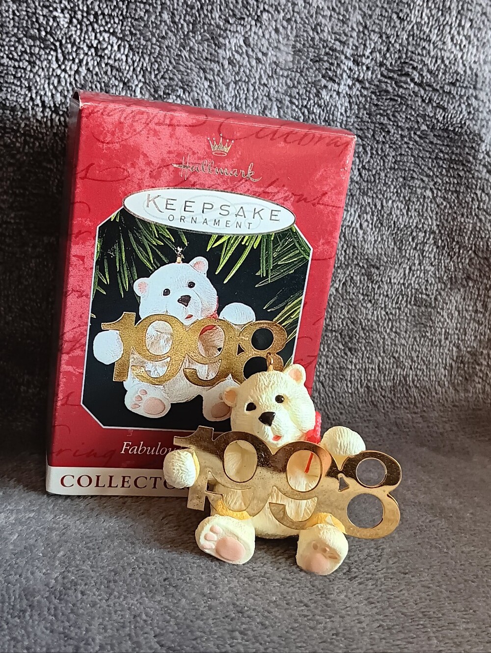 90s Kids Christmas Tree Ornament Hallmark Polar Bear Holiday Keepsake 1998 VTG - Picture 2 of 8